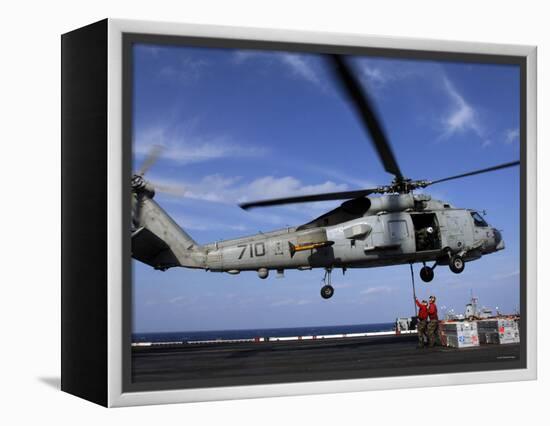 Two Aviation Ordnancemen Connect Transport Cables to a SH-60B Helicopter-Stocktrek Images-Framed Premier Image Canvas