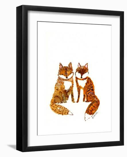 Two Baby Foxes-Wyanne-Framed Giclee Print