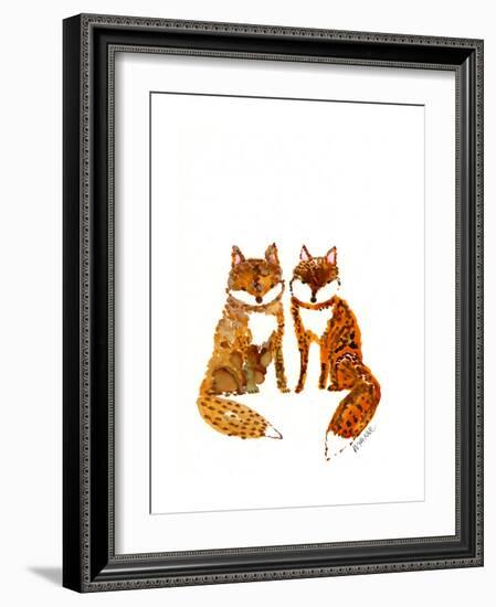 Two Baby Foxes-Wyanne-Framed Giclee Print