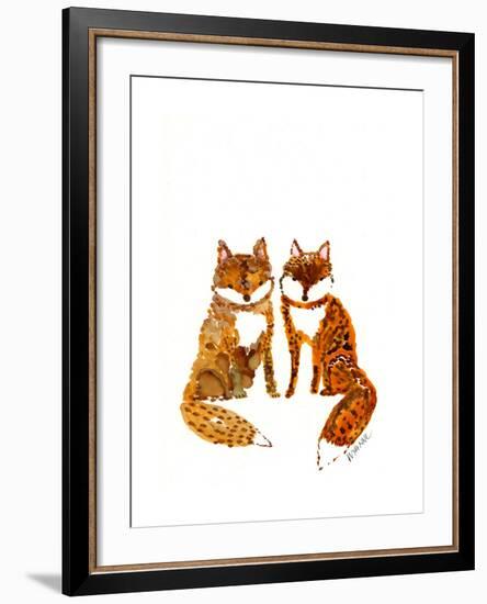 Two Baby Foxes-Wyanne-Framed Giclee Print