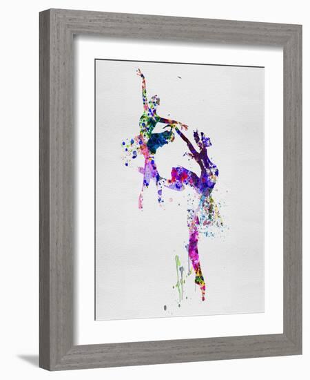 Two Ballerinas Dance Watercolor-Irina March-Framed Art Print