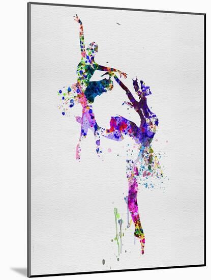Two Ballerinas Dance Watercolor-Irina March-Mounted Art Print