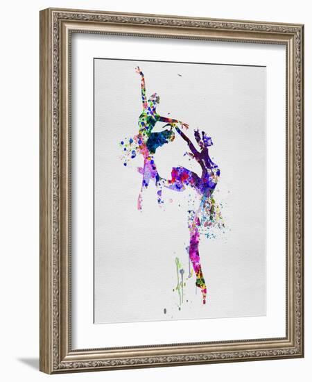 Two Ballerinas Dance Watercolor-Irina March-Framed Art Print