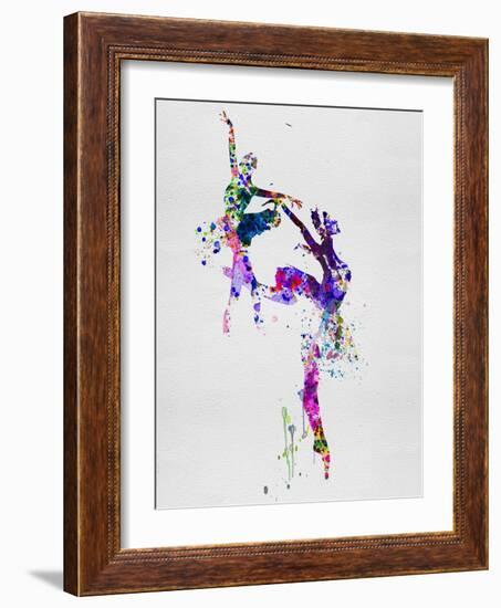 Two Ballerinas Dance Watercolor-Irina March-Framed Art Print