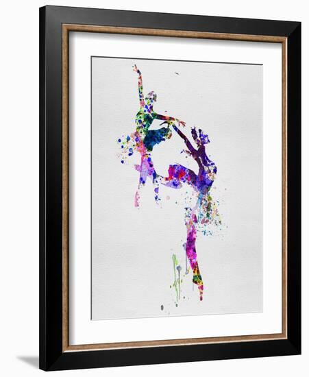 Two Ballerinas Dance Watercolor-Irina March-Framed Art Print