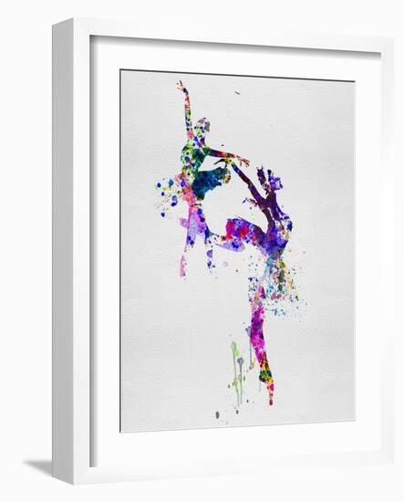 Two Ballerinas Dance Watercolor-Irina March-Framed Art Print