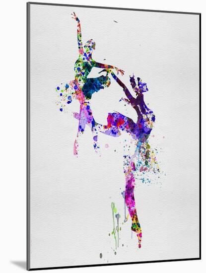 Two Ballerinas Dance Watercolor-Irina March-Mounted Art Print