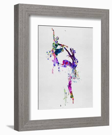 Two Ballerinas Dance Watercolor-Irina March-Framed Art Print