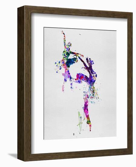 Two Ballerinas Dance Watercolor-Irina March-Framed Art Print