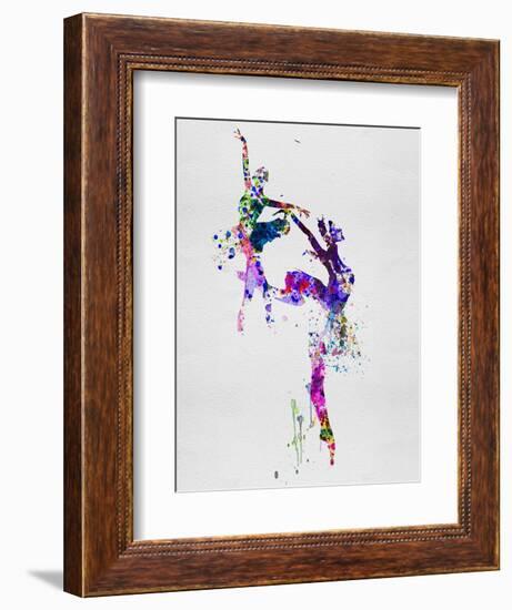 Two Ballerinas Dance Watercolor-Irina March-Framed Art Print