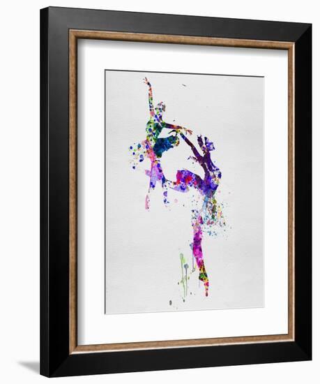 Two Ballerinas Dance Watercolor-Irina March-Framed Art Print