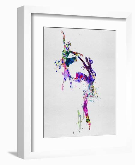 Two Ballerinas Dance Watercolor-Irina March-Framed Art Print