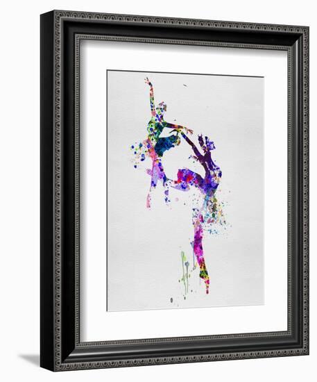 Two Ballerinas Dance Watercolor-Irina March-Framed Art Print