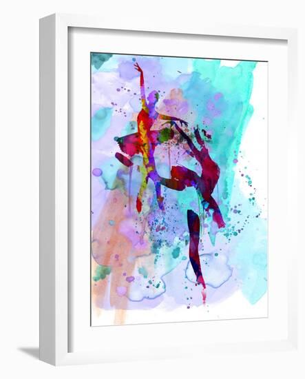 Two Ballerinas Watercolor 1-Irina March-Framed Art Print