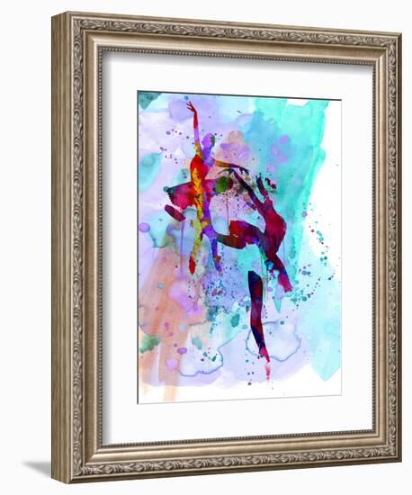 Two Ballerinas Watercolor 1-Irina March-Framed Art Print