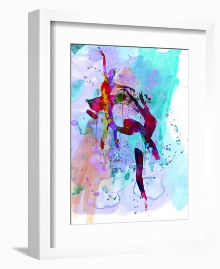 Two Ballerinas Watercolor 1-Irina March-Framed Art Print