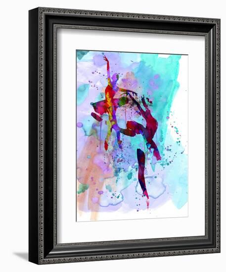 Two Ballerinas Watercolor 1-Irina March-Framed Art Print