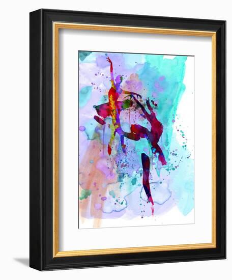 Two Ballerinas Watercolor 1-Irina March-Framed Art Print