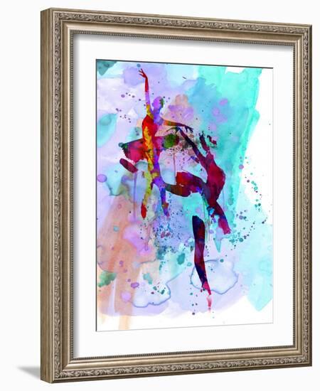 Two Ballerinas Watercolor 1-Irina March-Framed Art Print