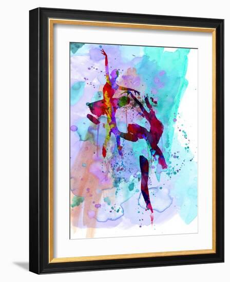 Two Ballerinas Watercolor 1-Irina March-Framed Art Print