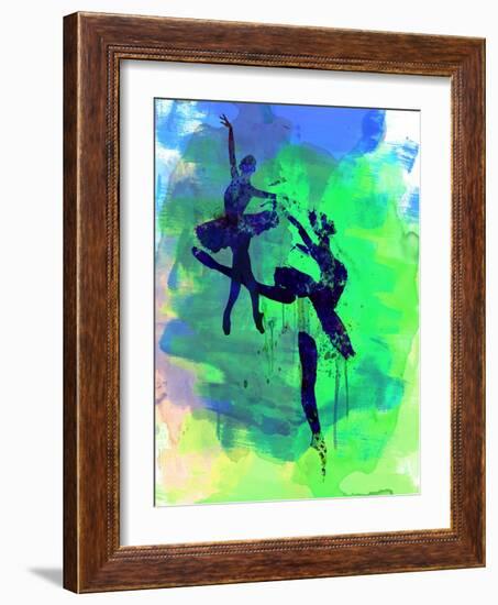 Two Ballerinas Watercolor 2-Irina March-Framed Art Print