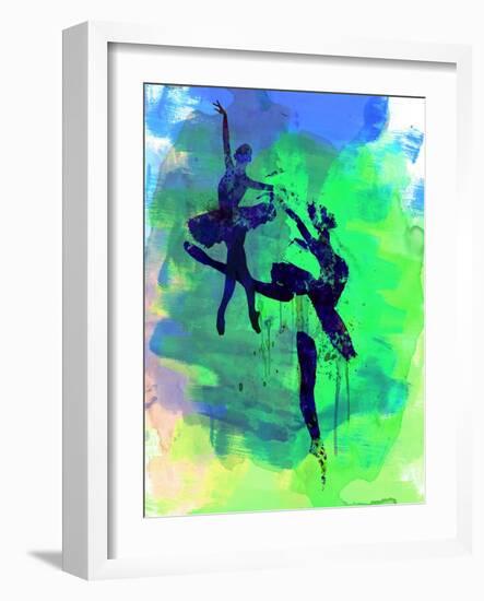 Two Ballerinas Watercolor 2-Irina March-Framed Art Print