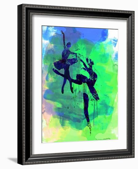 Two Ballerinas Watercolor 2-Irina March-Framed Art Print