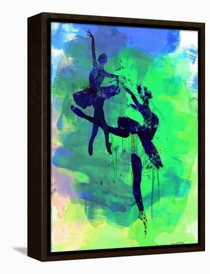 Two Ballerinas Watercolor 2-Irina March-Framed Stretched Canvas