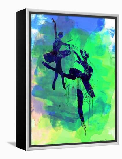 Two Ballerinas Watercolor 2-Irina March-Framed Stretched Canvas