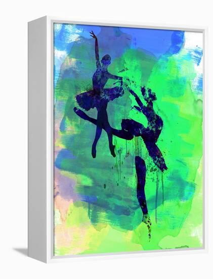 Two Ballerinas Watercolor 2-Irina March-Framed Stretched Canvas