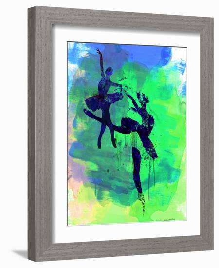 Two Ballerinas Watercolor 2-Irina March-Framed Art Print