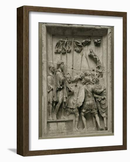 Two Barbarian Prisoners of the Marcomanic War Led Before Emperor Marcus Aurelius (161-180 CE)-null-Framed Giclee Print