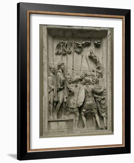 Two Barbarian Prisoners of the Marcomanic War Led Before Emperor Marcus Aurelius (161-180 CE)-null-Framed Giclee Print