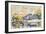 Two Barges, Boat, and Tugboat in Samois, C1900-Paul Signac-Framed Giclee Print