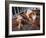 Two Basset Hounds Resting on the Steps-DLILLC-Framed Photographic Print