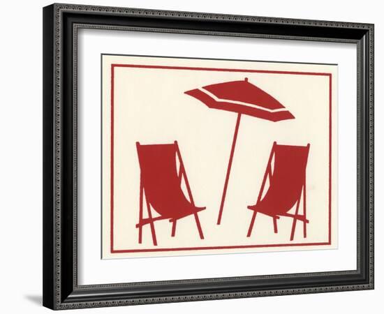 Two Beach Chairs and an Umbrella-Crockett Collection-Framed Giclee Print