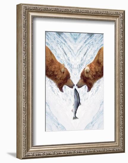 Two Bears For One Fish-null-Framed Art Print