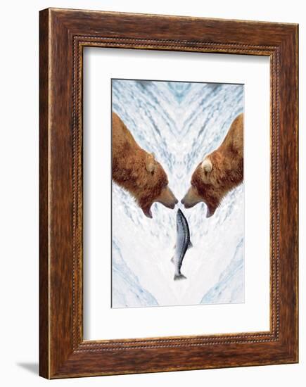 Two Bears For One Fish-null-Framed Art Print