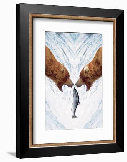 Two Bears For One Fish-null-Framed Art Print