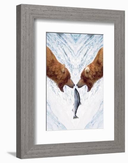 Two Bears For One Fish-null-Framed Art Print