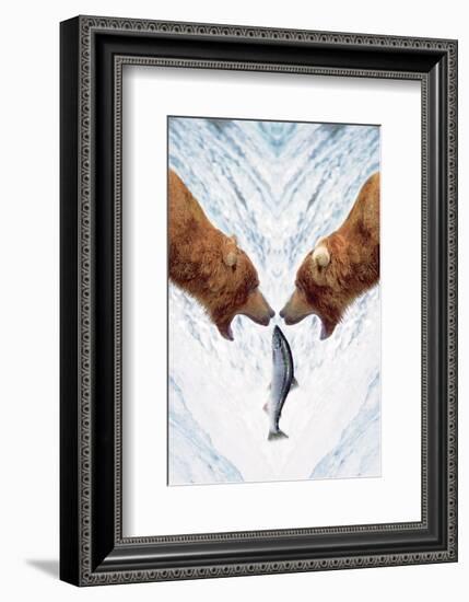 Two Bears For One Fish-null-Framed Art Print