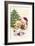 Two Bears with Christmas Cards-MAKIKO-Framed Giclee Print