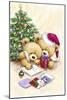 Two Bears with Christmas Cards-MAKIKO-Mounted Giclee Print