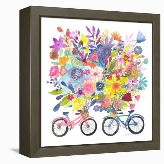 Two Bicycle Floral Bouquet-Kerstin Stock-Framed Stretched Canvas