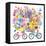 Two Bicycle Floral Bouquet-Kerstin Stock-Framed Stretched Canvas