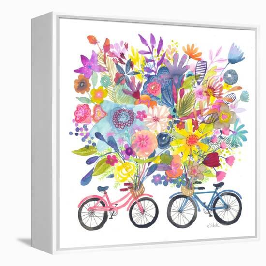 Two Bicycle Floral Bouquet-Kerstin Stock-Framed Stretched Canvas