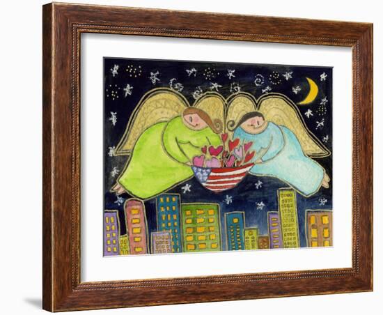Two Big Diva Angels with Our Flag-Wyanne-Framed Giclee Print