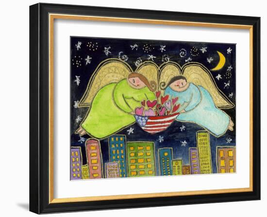 Two Big Diva Angels with Our Flag-Wyanne-Framed Giclee Print