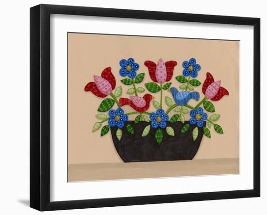 Two Birds with Flowers-Debbie McMaster-Framed Giclee Print