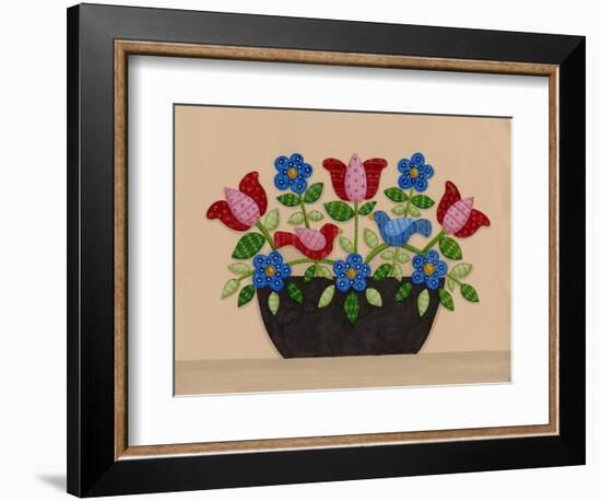 Two Birds with Flowers-Debbie McMaster-Framed Premium Giclee Print